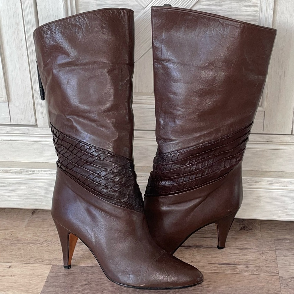 Vintage Biondini Brown Leather Boots Made in Italy